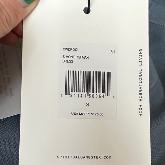 NWT - Spiritual Gangster Simone Rib Maxi Dress - Dusty Blue - Picture 2 of 8